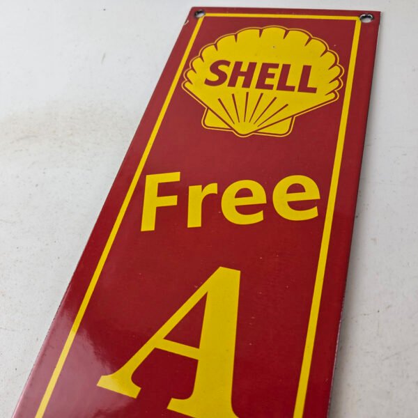 Printable Shell Gas Sign Vintage Shell Gasoline Sign – Free Air Auto Tires Gas Pump Porcelain ...