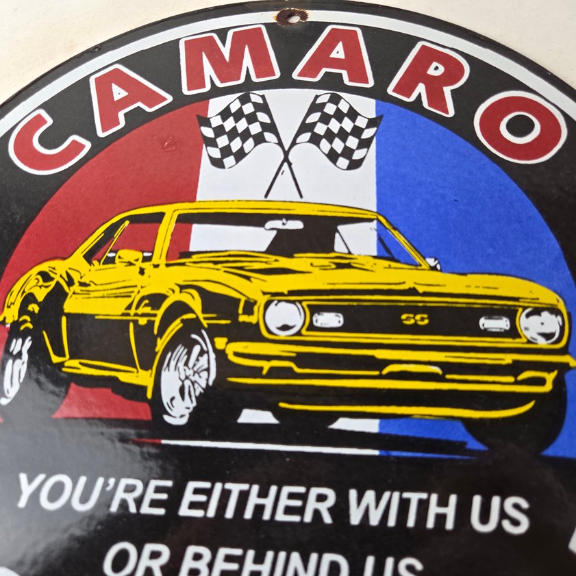 Vintage Chevrolet Sign - Camaro Automobile Racing Team Motors Porcelain Sign - Image 8