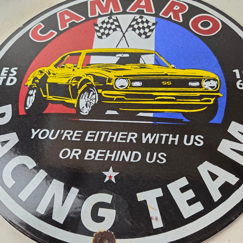Vintage Chevrolet Sign - Camaro Automobile Racing Team Motors Porcelain Sign - Image 9