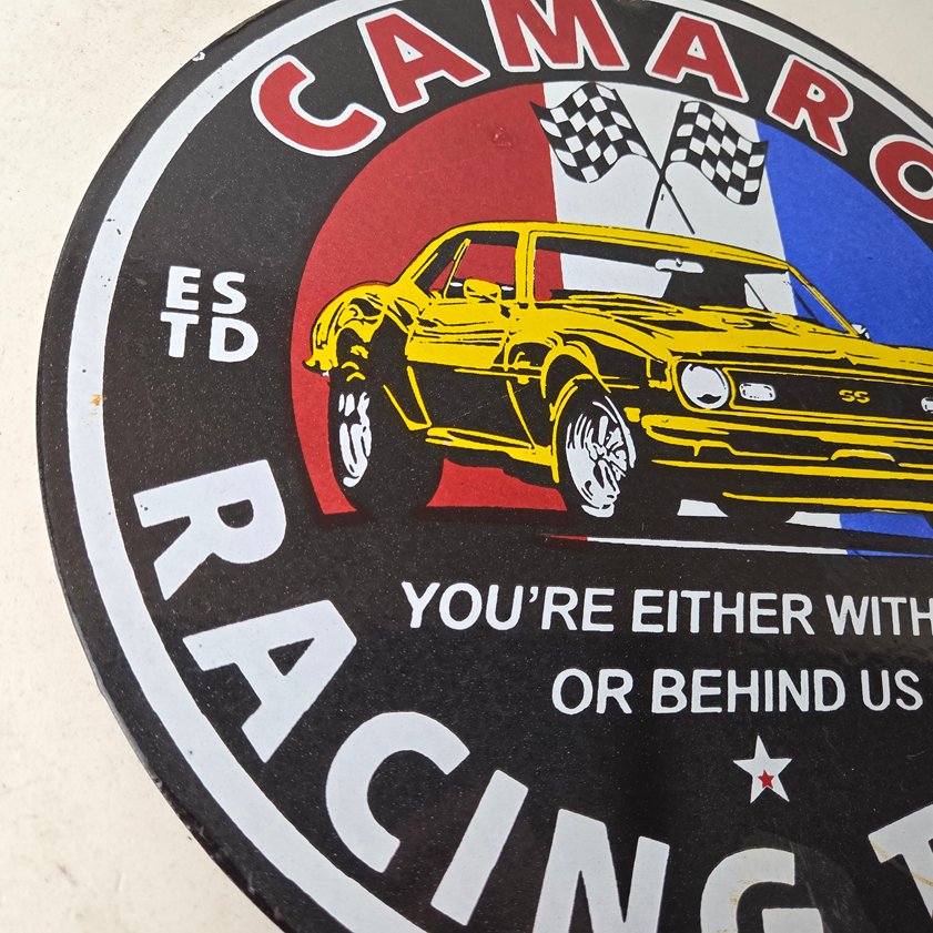 Vintage Chevrolet Sign - Camaro Automobile Racing Team Motors Porcelain Sign - Image 11