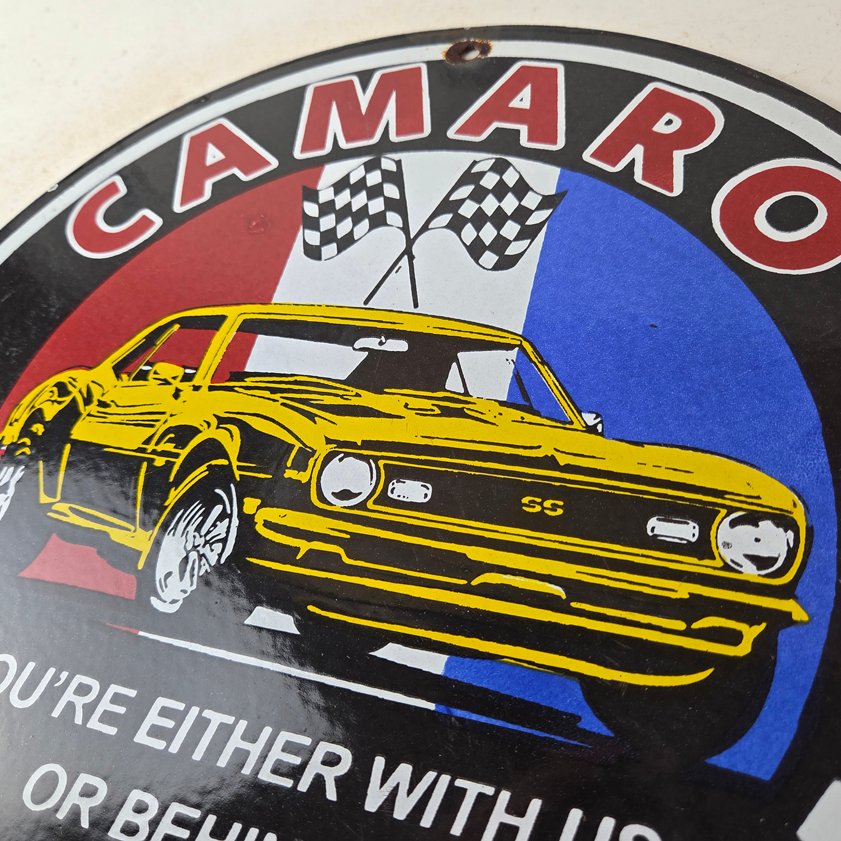 Vintage Chevrolet Sign - Camaro Automobile Racing Team Motors Porcelain Sign - Image 13