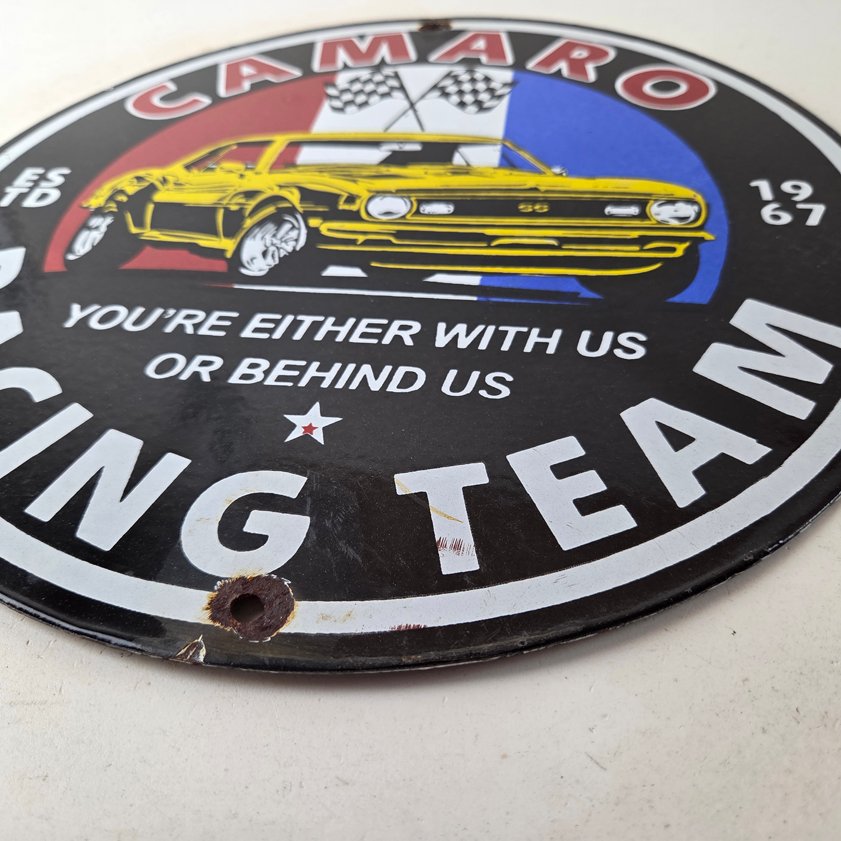 Vintage Chevrolet Sign - Camaro Automobile Racing Team Motors Porcelain Sign - Image 4