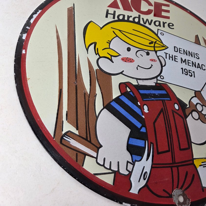 Vintage Ace Hardware Sign - Dennis the Menace Gas Pump Porcelain Sign - Image 5