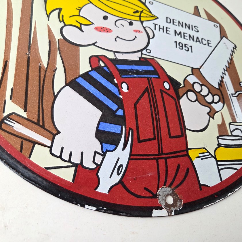 Vintage Ace Hardware Sign - Dennis the Menace Gas Pump Porcelain Sign - Image 10