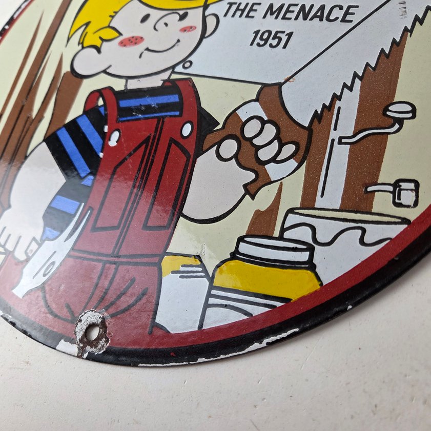 Vintage Ace Hardware Sign - Dennis the Menace Gas Pump Porcelain Sign - Image 13