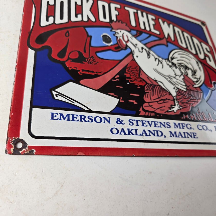 Vintage Cock of The Woods Sign - Axe Service Station Knife Store Gas Pump Sign - Image 11