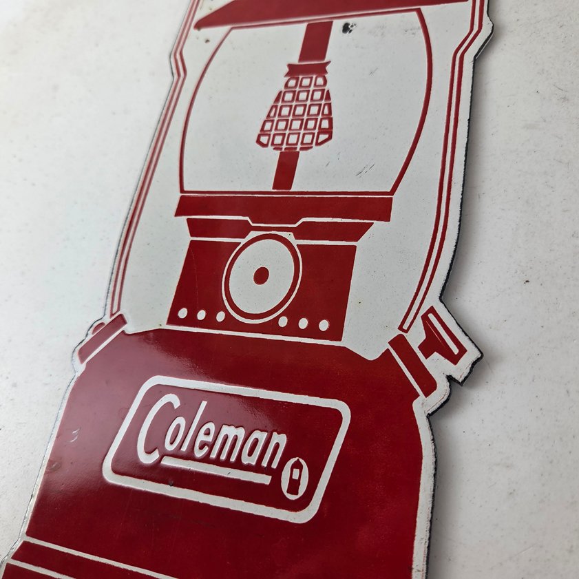 Vintage Coleman Sales Sign - Gas Auto Dealer Service Center Camp Porcelain Sign - Image 12