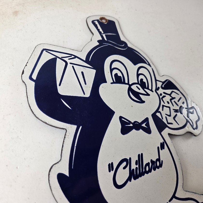 Vintage Chillard Ice Sign - Ice Cubes Chilly Willy Gas Service Porcelain Sign - Image 4