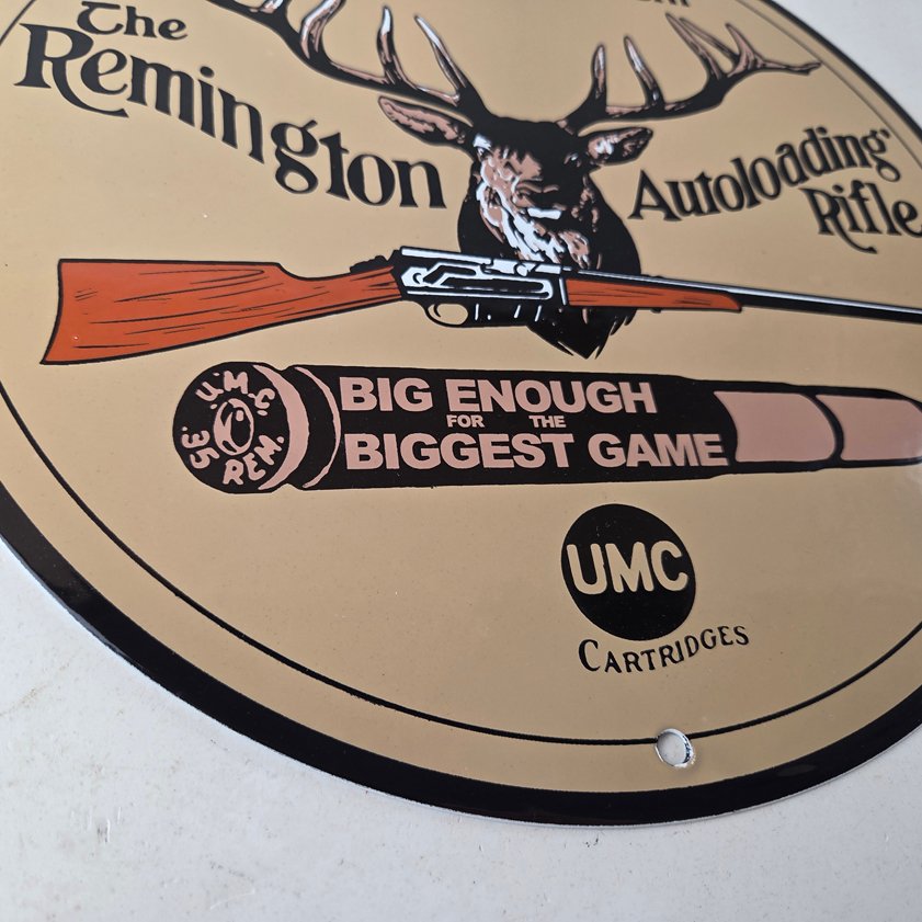 Vintage Remington Porcelain Sign - Firearms Rifles Deer Ammo Guns Gas Pump Sign - Image 10