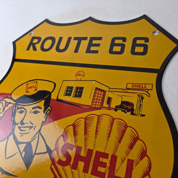 Vintage Shell Route 66 Gas Sign | Vintage Porcelain Signs