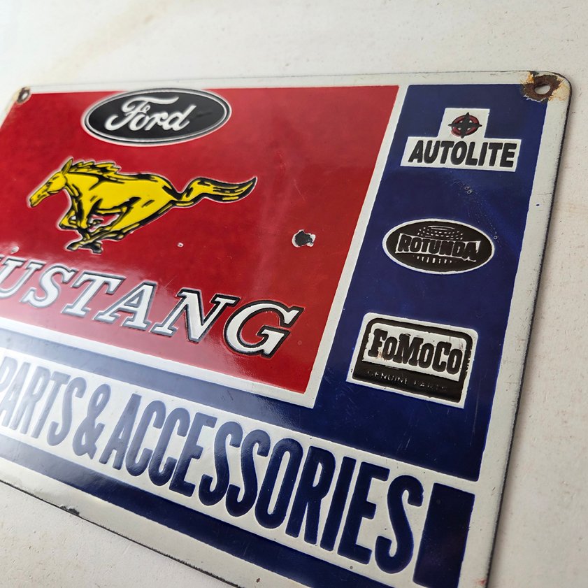 Vintage Ford Mustang Porcelain Sign - Gas Pump Porcelain Automobilia Parts Sign - Image 7