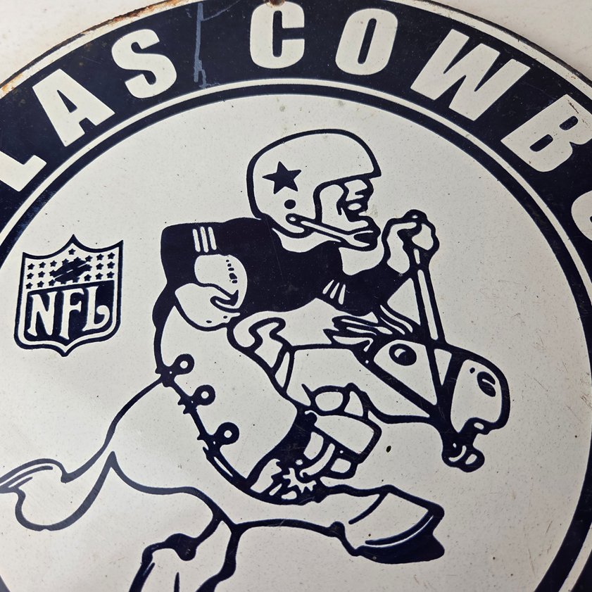 Vintage Dallas Cowboys Porcelain Sign - Texas Football NFL Gas Pump Sign - Image 13