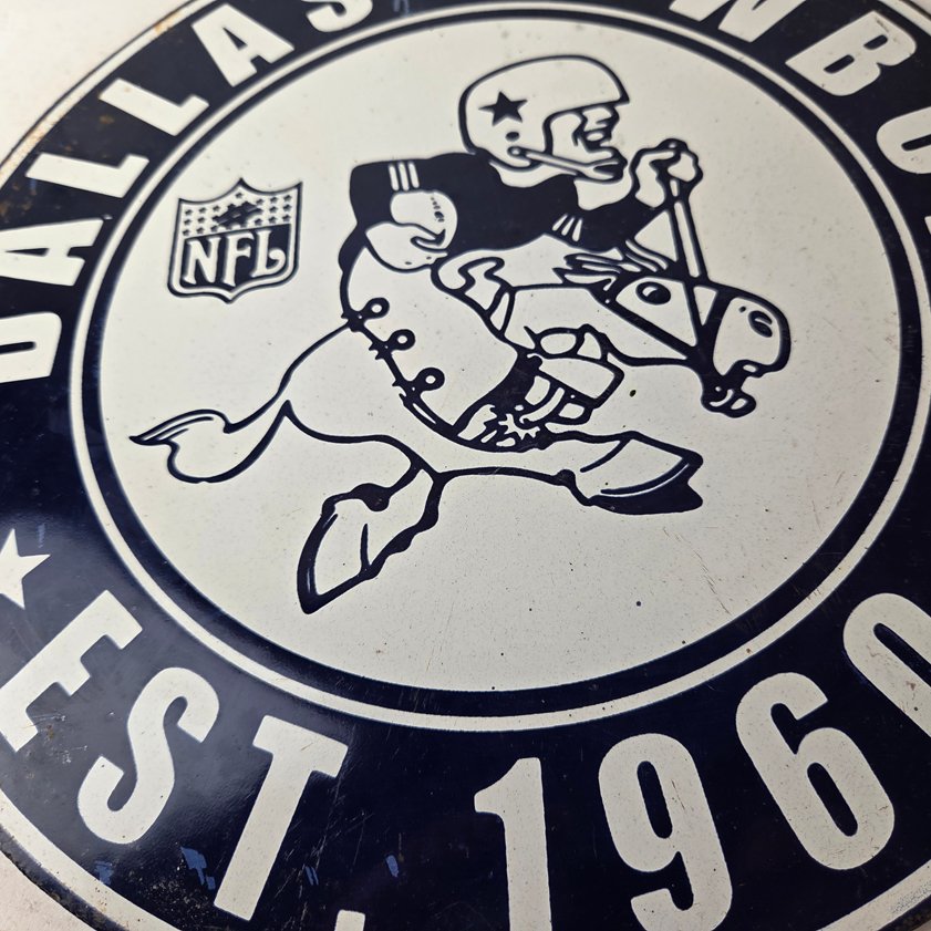 Vintage Dallas Cowboys Porcelain Sign - Texas Football NFL Gas Pump Sign - Image 11