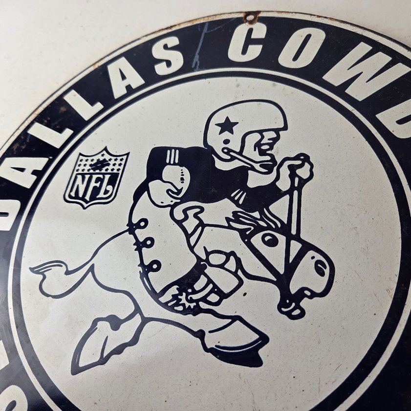 Vintage Dallas Cowboys Porcelain Sign - Texas Football NFL Gas Pump Sign - Image 5