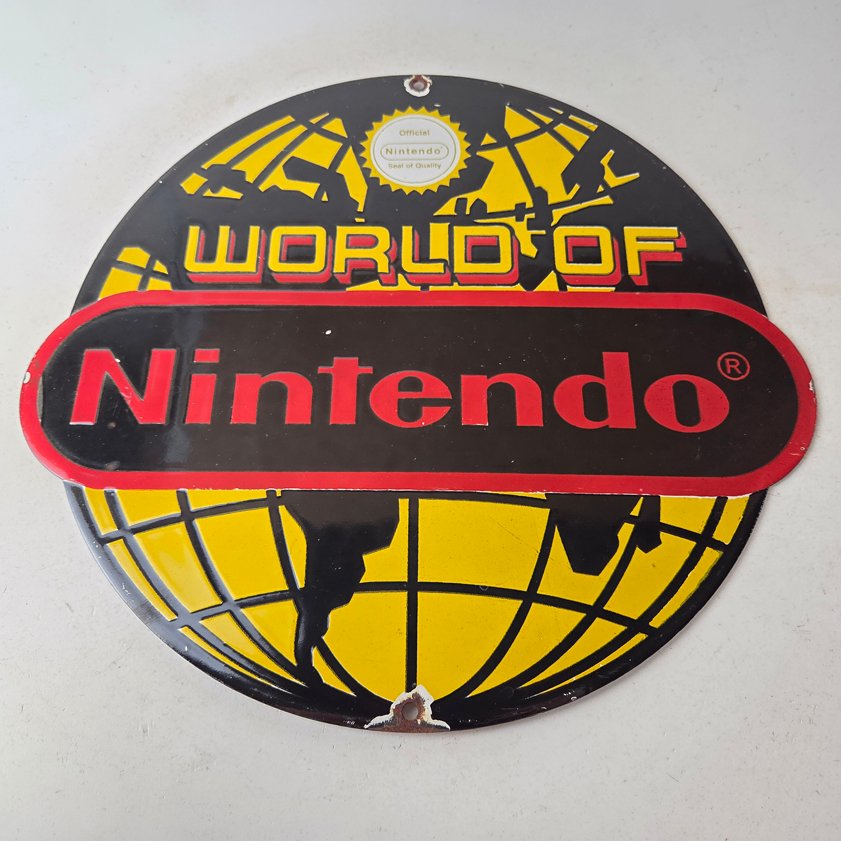Vintage Nintendo World Seal Quality Porcelain Sign - Official Logo Sign - Image 12