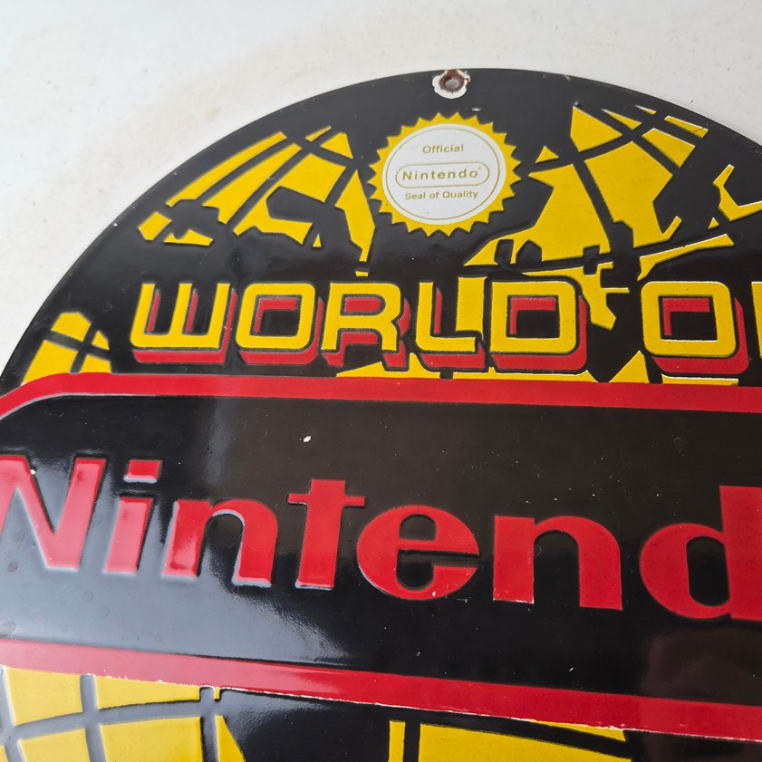 Vintage Nintendo World Seal Quality Porcelain Sign - Official Logo Sign - Image 7