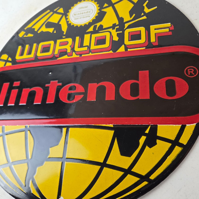 Vintage Nintendo World Seal Quality Porcelain Sign - Official Logo Sign - Image 4
