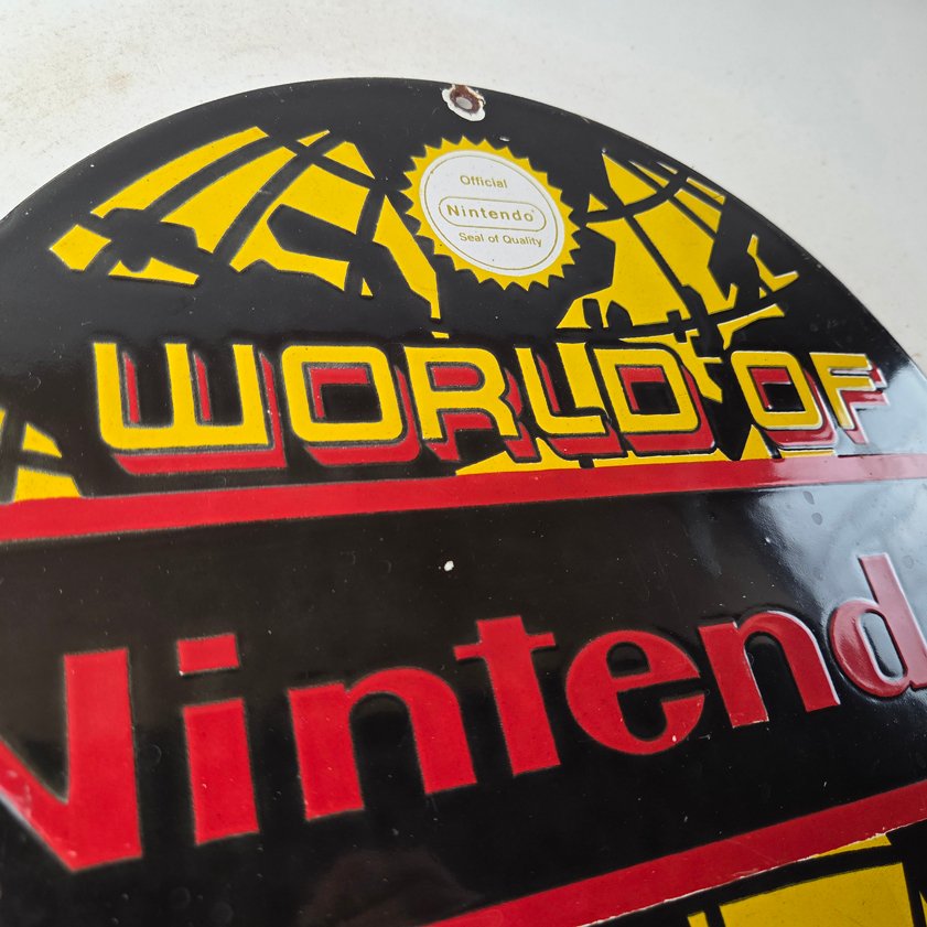 Vintage Nintendo World Seal Quality Porcelain Sign - Official Logo Sign - Image 5