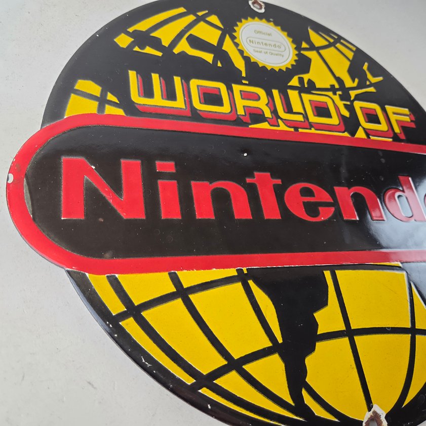 Vintage Nintendo World Seal Quality Porcelain Sign - Official Logo Sign - Image 3