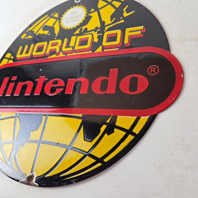 Vintage Nintendo World Seal Quality Porcelain Sign - Official Logo Sign - Image 10