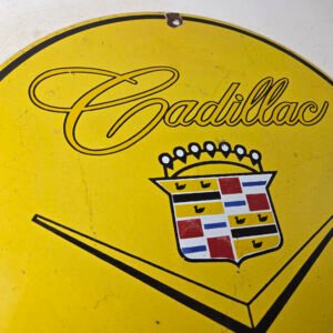 Cadillac porcelain sign – dealership sales and service, photo 2
