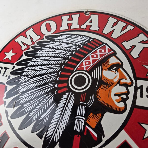Vintage Mohawk Gasoline Sign – Native American Indian Gas Porcelain ...