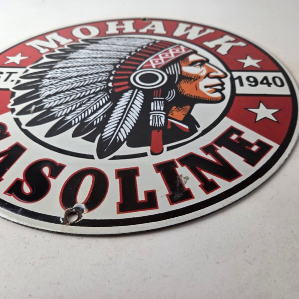 Vintage Mohawk Gasoline Sign – Native American Indian Gas Porcelain ...
