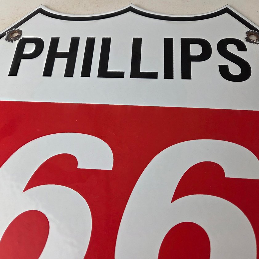 Vintage Porcelain Sign - Phillips 66 Gas Pump Service Station Sign - Image 2