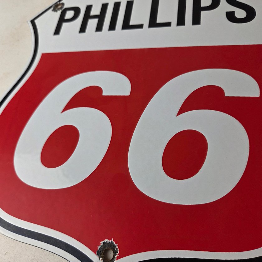 Vintage Porcelain Sign - Phillips 66 Gas Pump Service Station Sign - Image 3