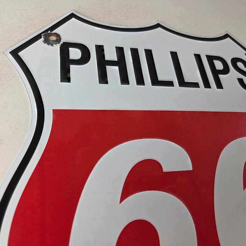 Vintage Porcelain Sign - Phillips 66 Gas Pump Service Station Sign - Image 4