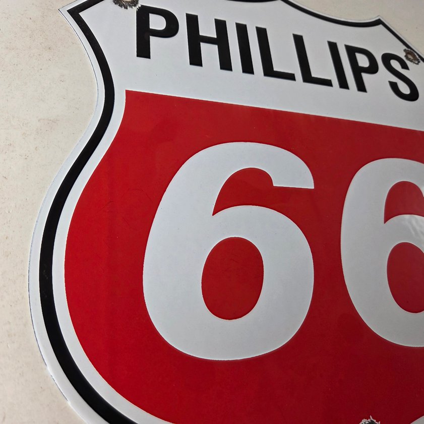 Vintage Porcelain Sign - Phillips 66 Gas Pump Service Station Sign - Image 5