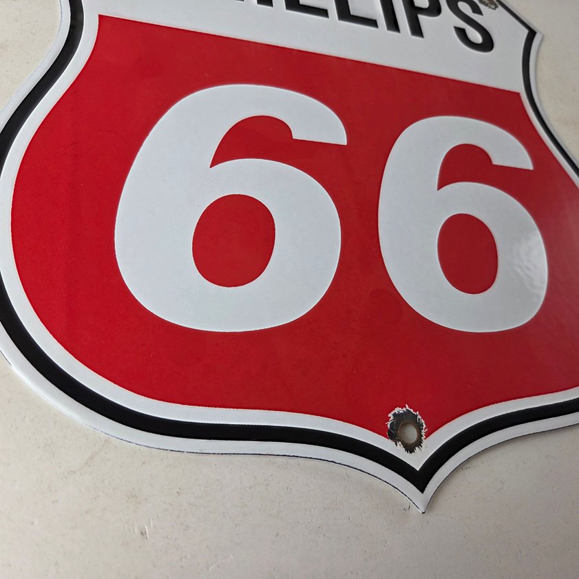 Vintage Porcelain Sign - Phillips 66 Gas Pump Service Station Sign - Image 6