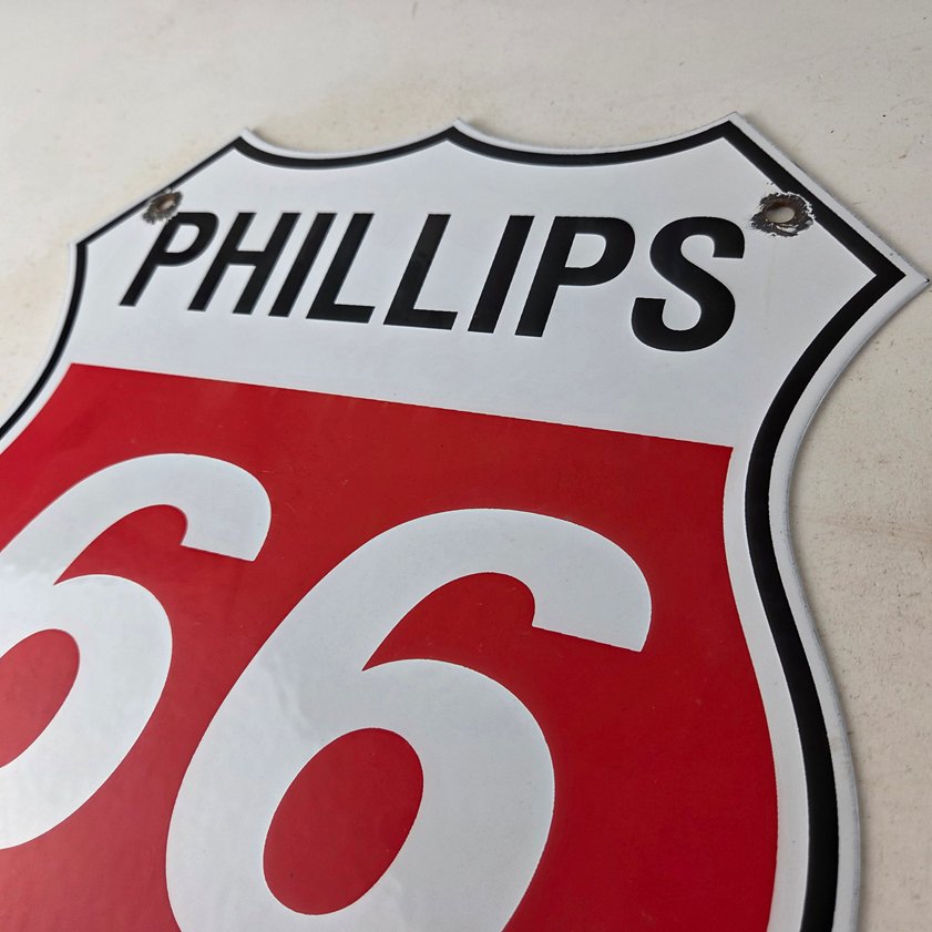 Vintage Porcelain Sign - Phillips 66 Gas Pump Service Station Sign - Image 11