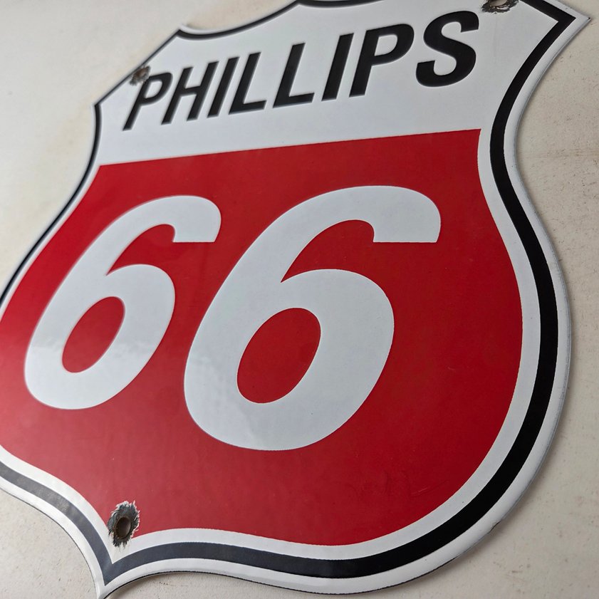 Vintage Porcelain Sign - Phillips 66 Gas Pump Service Station Sign - Image 12