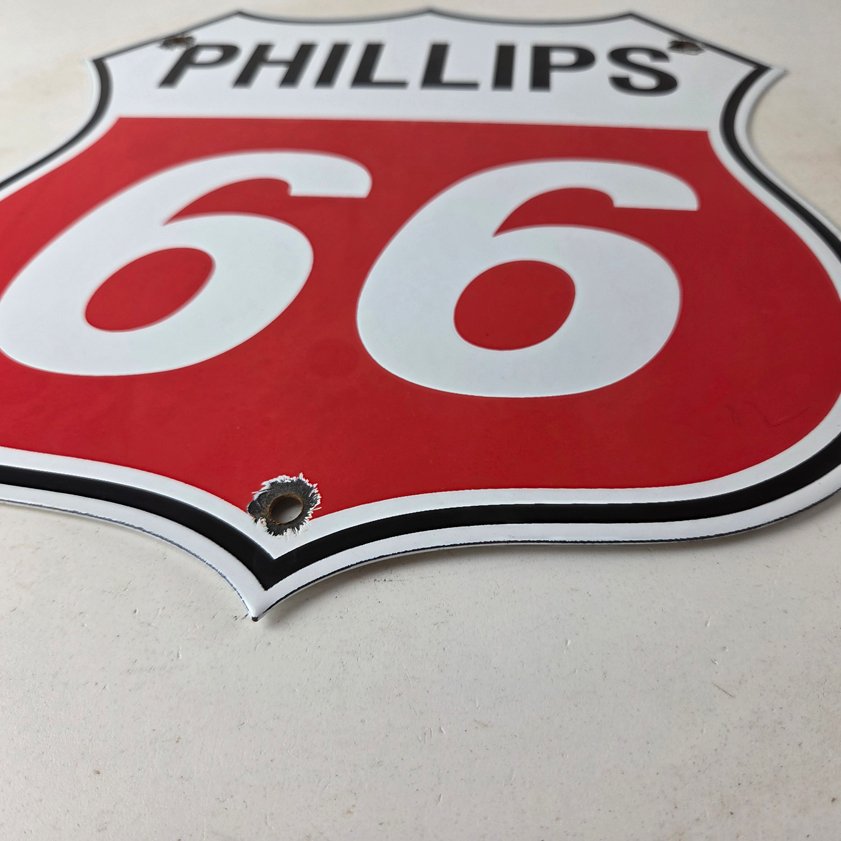 Vintage Porcelain Sign - Phillips 66 Gas Pump Service Station Sign - Image 10