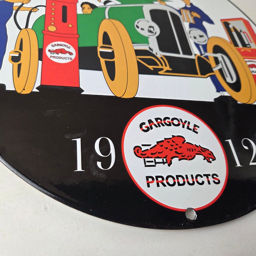 Vintage Mobil Sign - Gargoyle Mobilgas Attendants Gas Oil Filling Porcelain Sign - Image 6