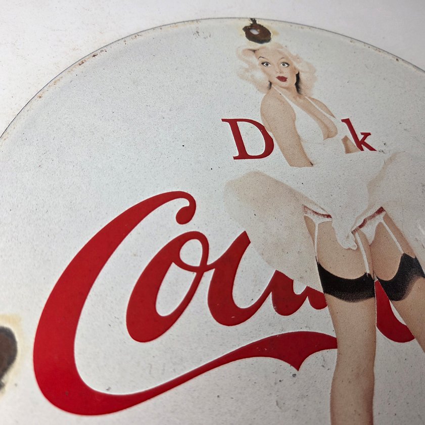 Vintage Coca Cola Porcelain Sign - Gas Pump Bottling Service Soda Beverage Sign - Image 6