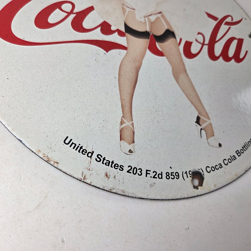 Vintage Coca Cola Porcelain Sign - Gas Pump Bottling Service Soda Beverage Sign - Image 12