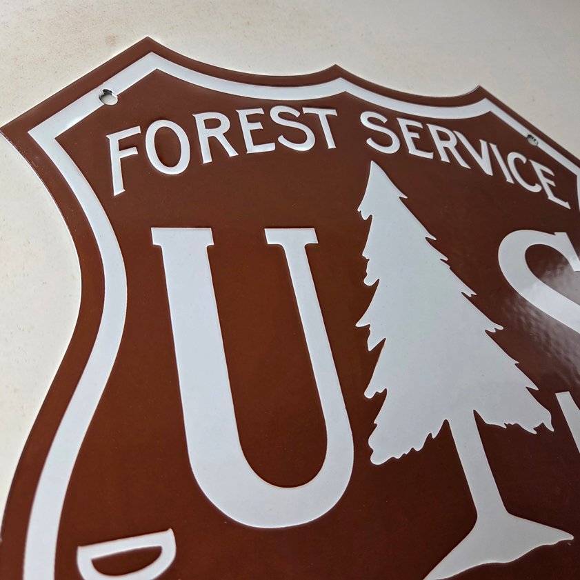 Vintage Forest Service Sign - Agricultural National Park Porcelain Gas Pump Sign - Image 4