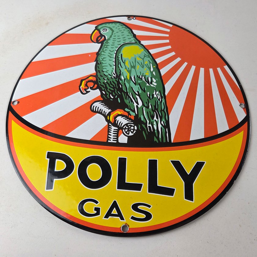 Vintage porcelain gas pump plate signs