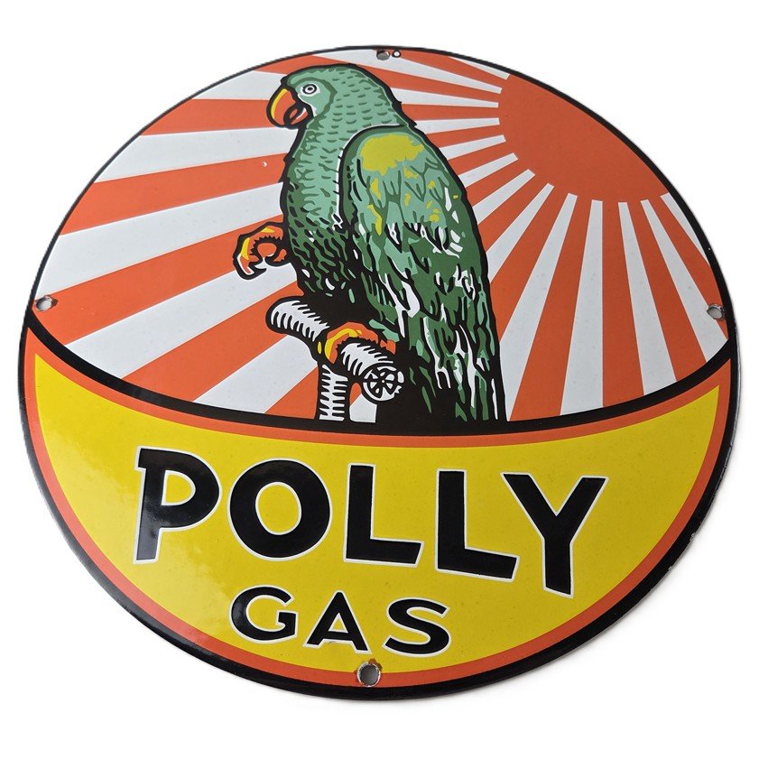 Vintage porcelain gas pump plate signs