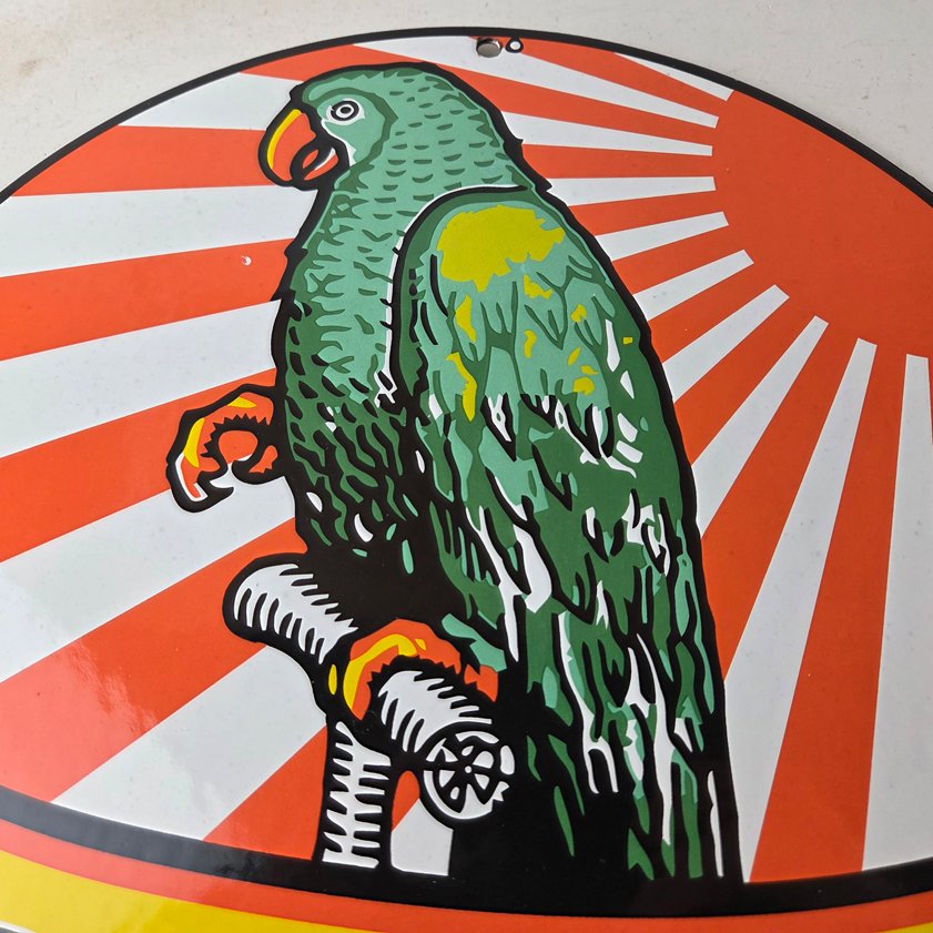 Vintage Polly Motor Oil Sign - Porcelain Premium Gasoline Pump Sign - Image 2