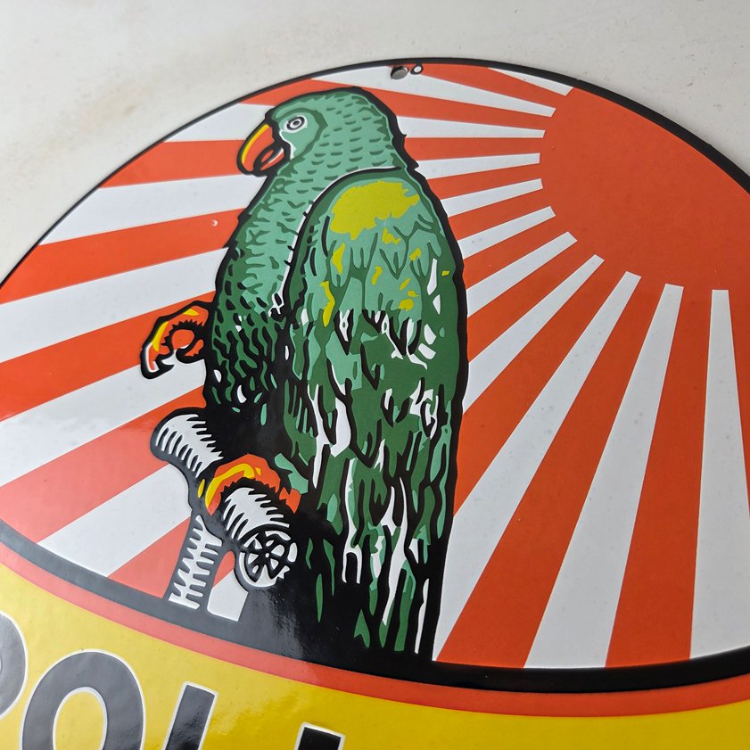 Vintage Polly Motor Oil Sign - Porcelain Premium Gasoline Pump Sign - Image 11