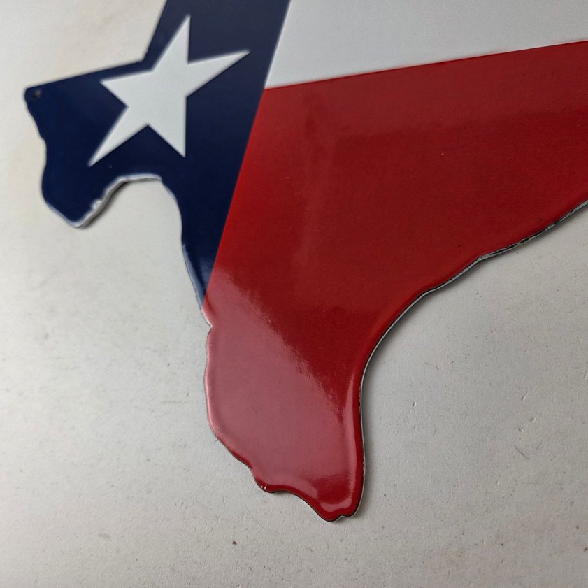 Vintage Texas Flag Sign - USA Gas Service Station Pump Plate Porcelain Sign - Image 13