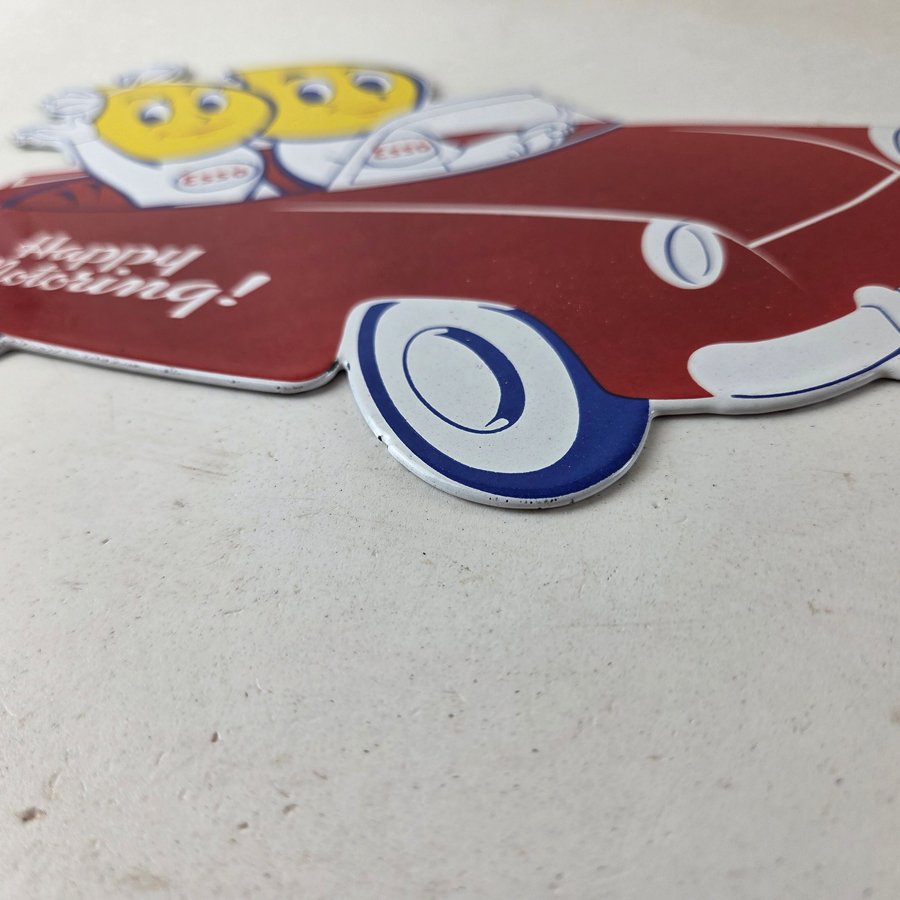 Vintage Esso Porcelain Gasoline Sign - Happy Motoring Service Pump Sign - Image 14