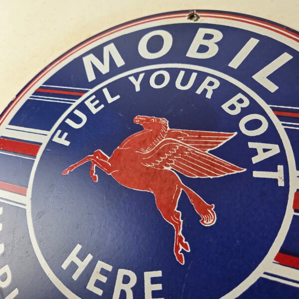 Vintage Mobil Marine Sign – Gas Service Station Porcelain Fuel Boat ...