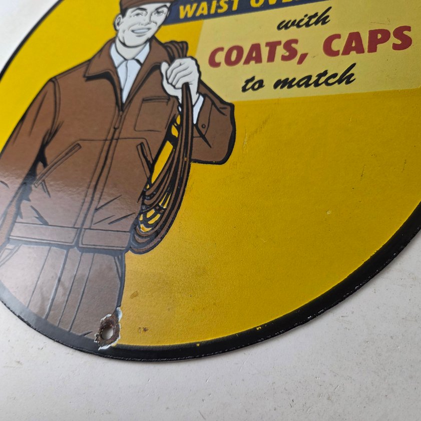 Vintage Carhartt Overalls Sign - Porcelain General Store Clothing Gas Pump Sign - Image 13