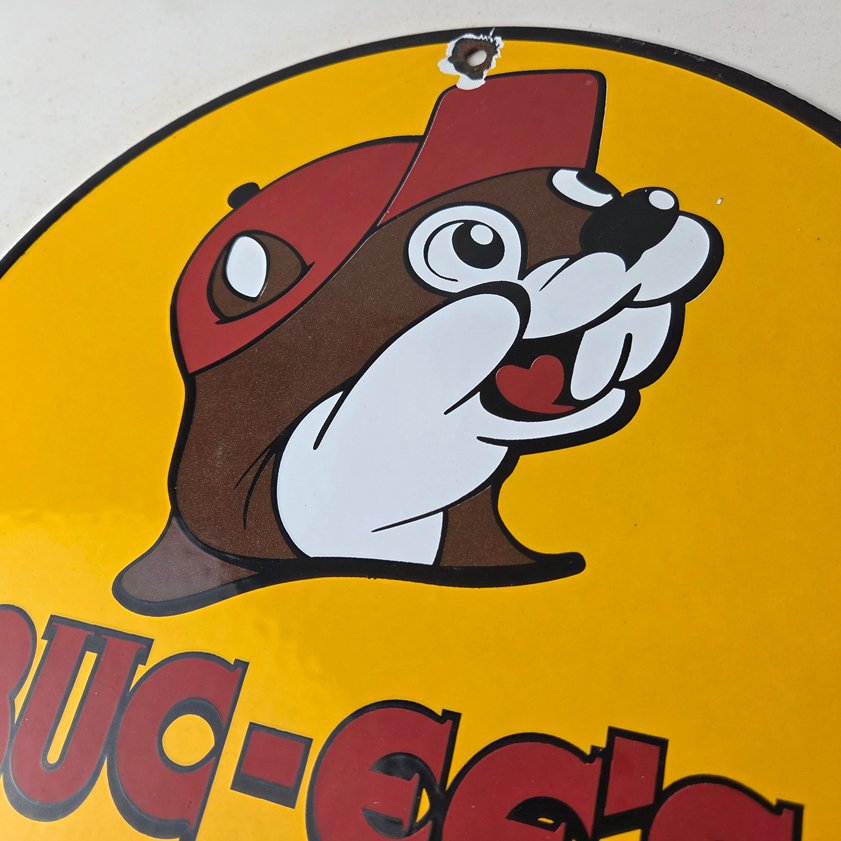 Vintage Buc-ee's Sign - Bucee Beaver Gas Service Station Pump Porcelain Sign - Image 11