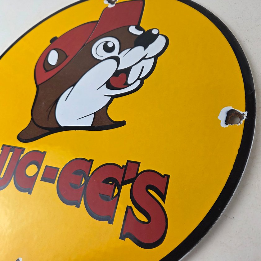 Vintage Buc-ee's Sign - Bucee Beaver Gas Service Station Pump Porcelain Sign - Image 12