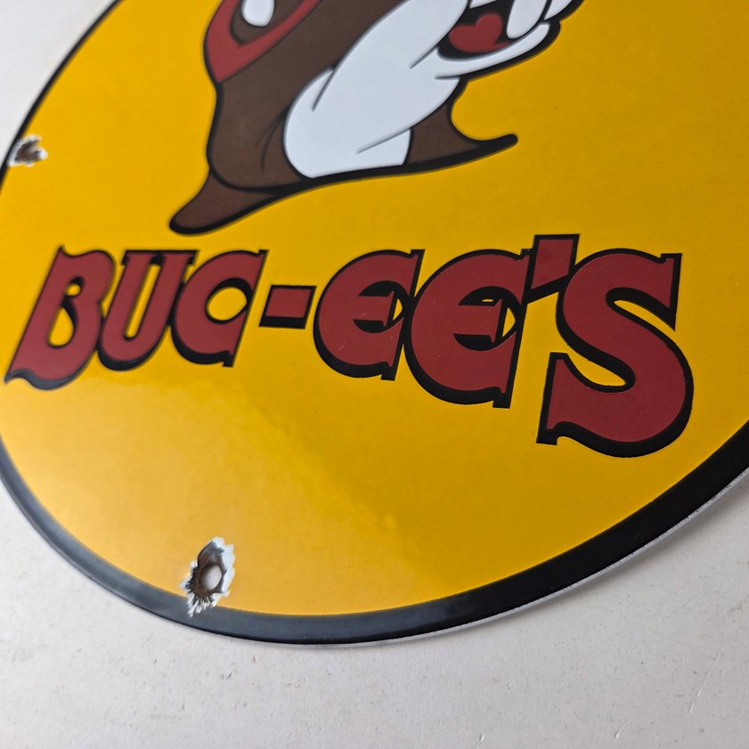Vintage Buc-ee's Sign - Bucee Beaver Gas Service Station Pump Porcelain Sign - Image 13